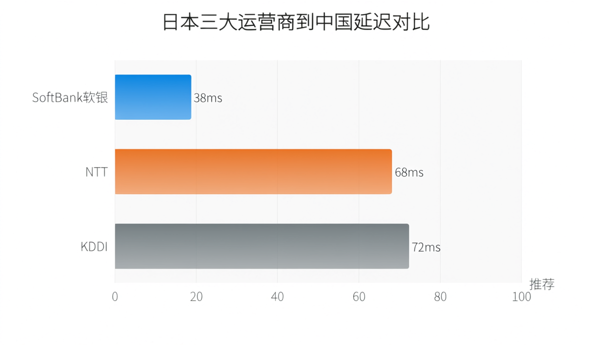 日本三大运营商SoftBank/NTT/KDDI到中国延迟对比